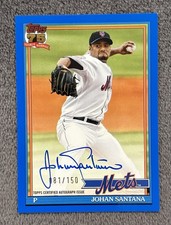 2026 Topps Series 1 1991 Blue #91A-JSA Johan Santana Auto /150 Mets Autograph