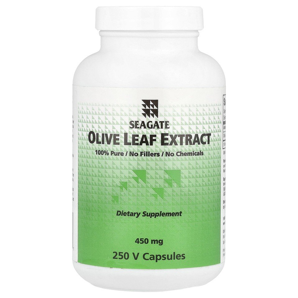 Seagate Olive Leaf Extract 450 mg 250 Veggie Caps Chemical-Free