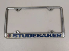 Vintage Studebaker Hot Rod Rat Rod Chrome Metal License Plate Frame Automobilia 