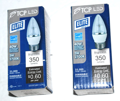 PAIR Of SUPER EFFICIENT TCP LED Elite 350 Lumens (like 40 W) New in Box