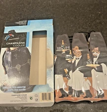 Vacu Vin Guy Buffet Champagne Wine Bottle Cooler Wrap Sleeve Vintage NIB