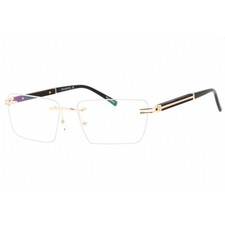 Charriol Men's Eyeglasses Shiny Gold/Black Metal Rectangular Frame PC75118 C03
