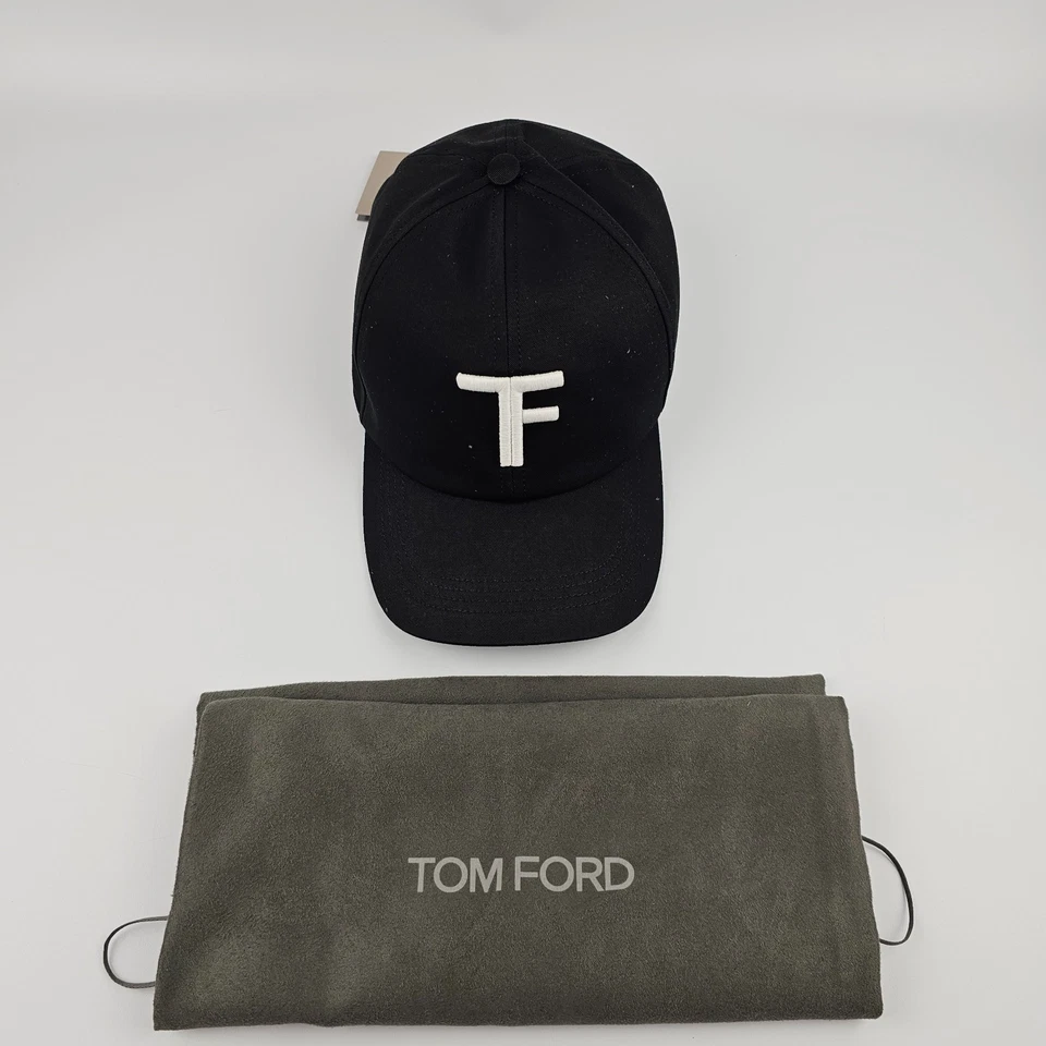 Gorra de béisbol Tom Ford de algodón negra nueva y auténtica Foto 2 de 4