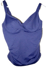 Anne Cole Tankini Swim Top w Gathered Bust  Sides-38B 36C, navy NWT 68