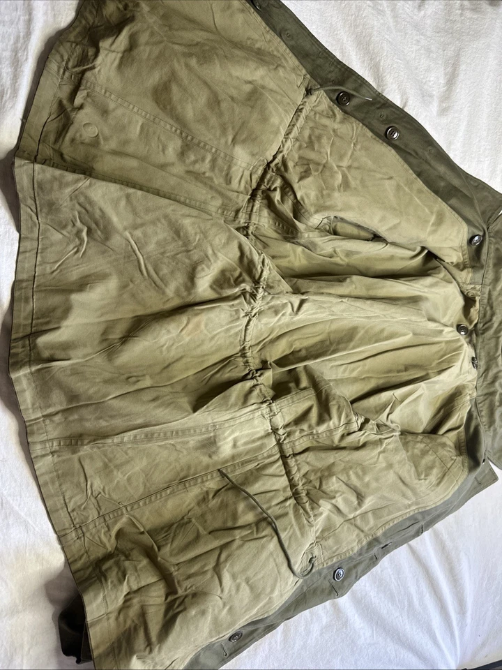 VTG WWII M43 New NOS 46L Field Jacket 40s Military Large Deadstock  WW2 Patched - Image 3 of 4
