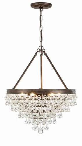 Calypso 20" Wide Crystal Vibrant Bronze Chandelier - Picture 4 of 7
