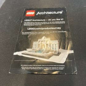 2014 LEGO Architecture 21020 Trevi Fountain Manual Only Lot 01 No Bricks Or Part
