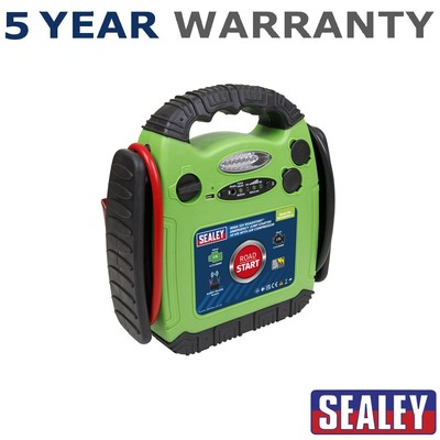 Sealey RoadStart �� 12V Notfall Starthilfe Luftkompressor 900 Peak Ah grün