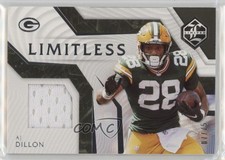 2021 Panini Limited Limitless Materials Spotlight Silver 7/75 AJ Dillon 1f8v