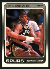 Greg Anderson Autographed Signed 1988 Fleer Card #101 San Antonio Spurs