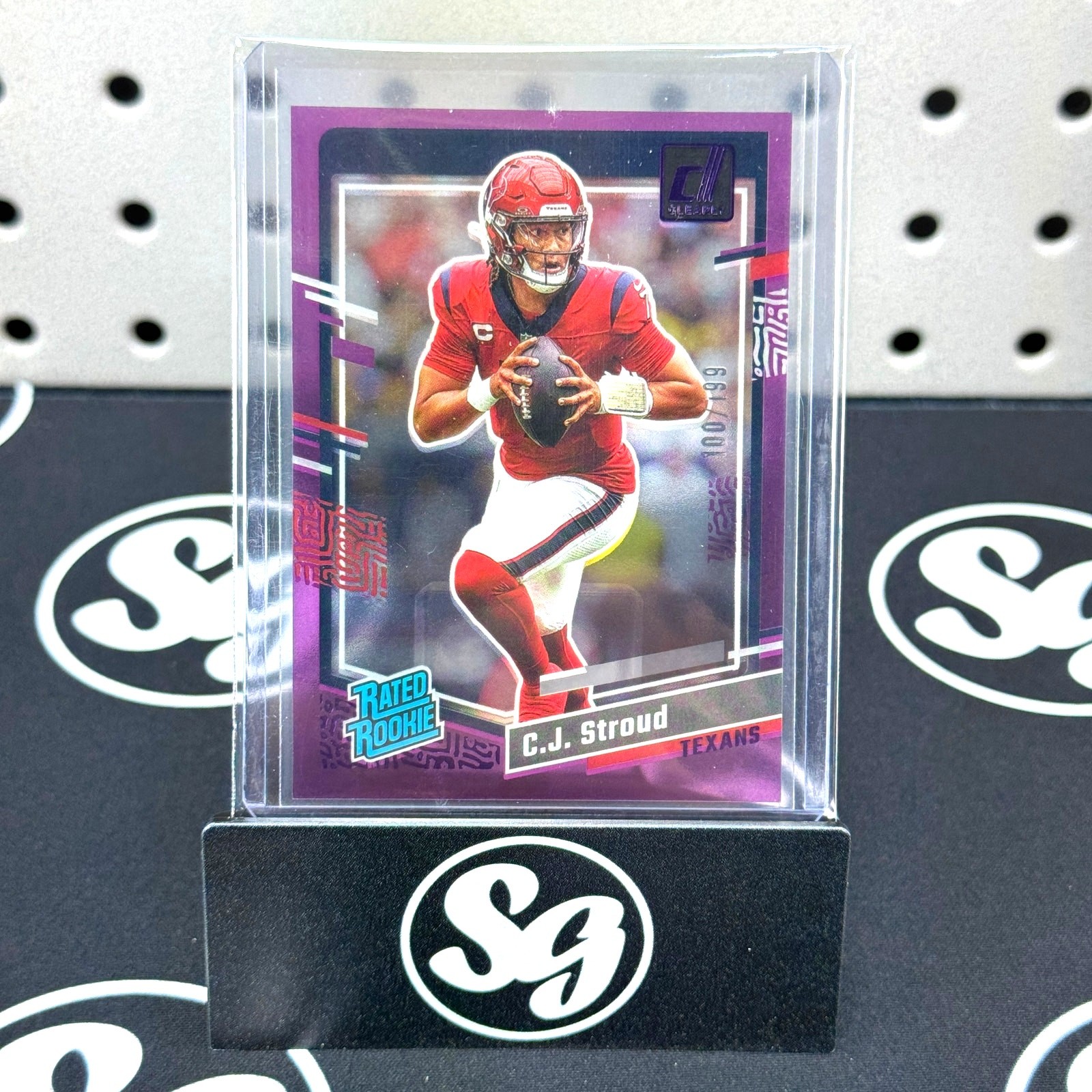 CJ STROUD 2023 Panini Clearly Donruss #93 Rated Rookie Card Purple SP /199 RC