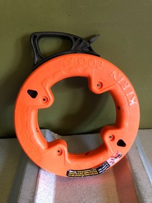 Klein Tools 25 ft Steel Fish Tape 56335 Wide Steel Wire Puller Electrician