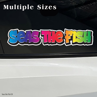 Seas The Fish Fish Boat Vinyl Decal Sticker BOGO