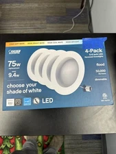 Feit Electric 75W 5-6in LED Recessed Downlight 4-Pack Dimmable Flood