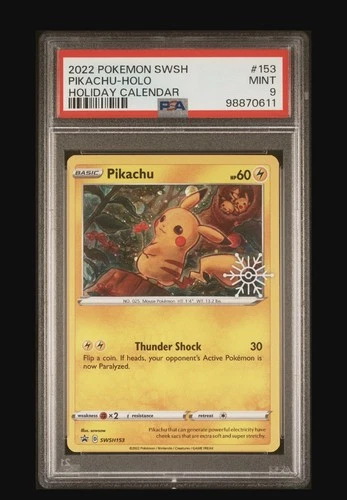 Pokemon Pikachu Holiday Calendar Holo Promo SWSH153 PSA 9 GEM MINT 🔥🔥🔥