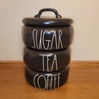 Rae Dunn Coffee Tea Sugar Stackable Canister Set 3 Section +Lid W/ Seal Gasket — photo 1