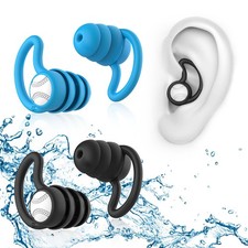 2 Pairs Swimming Ear Plugs Waterproof Silicone For Adults Kids Swim Surf