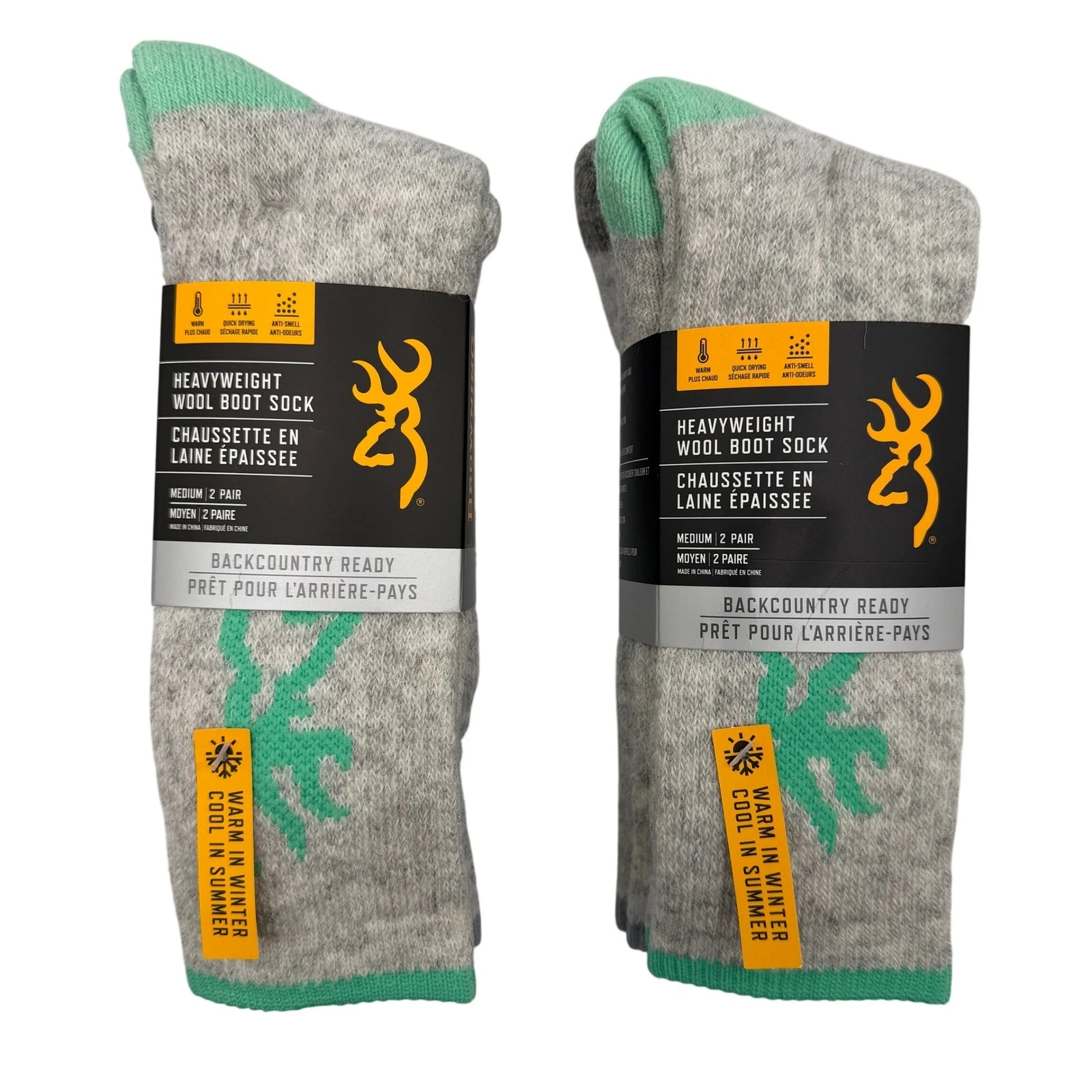 Browning Heavyweight Wool Boot Socks Unisex Medium Gray NEW 4 Pairs Total Bundle
Opens in a new wind
