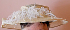Women's Gold Dress Hat w/feathers - Nordstrom- Kentucky Derby/Wedding/Tea Party