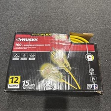 Huskey 100 ft. 12/3 Heavy Duty Indoor/Outdoor Extension Cord with Lighted End