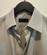 VINTAGE 90s Prada Milano Men’s Solid Gray Italian Dress Shirt - 38 / 15