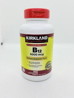 Kirkland Signature Vitamin B12 5000mcg., 300 Quick Dissolve Cherry Tabs EXP 1/29