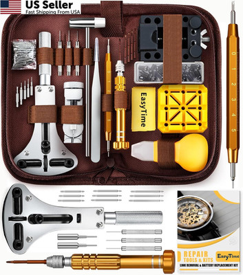 EasyTime Watch Repair Kit, Link Removal Tool, Band Medium, Brown