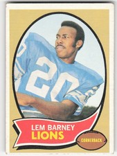 1970 Topps #75 Lem Barney Rookie Detroit Lions Very Good 67452