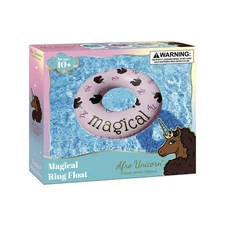 Afro Unicorn 39-Inch "Magical" Unicorn Inflatable Swim Ring Float (PINK)
