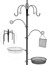 Bird Feeding Station, 90.55in 6-Hook Wild Bird Feeder Stand Pole with Water  Me