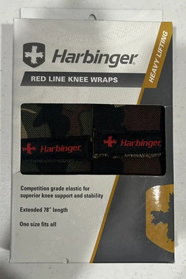 Harbinger Camouflage Red Line Knee Wraps Competition Grade Extended 78" Camo - Image 1 of 2