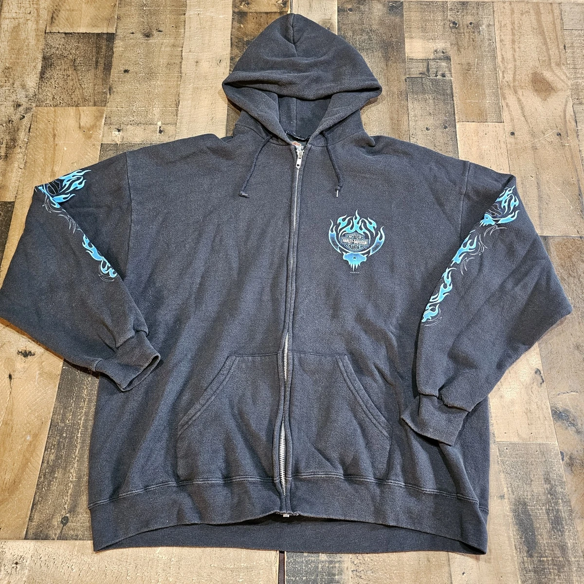 専用　Harley-Davidson ジップアップパーカー ブルーフレイム Harley-Davidson Blue Hoodies for Men for Sale | Shop Men's