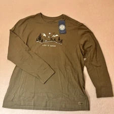 LIFE IS GOOD NWT Hike Hiking Mountains Vista Men’s  LS TShirt NEW 2XL XXL
