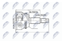 NTY Gelenksatz, Antriebswelle NPZ-TY-073 FüR Toyota