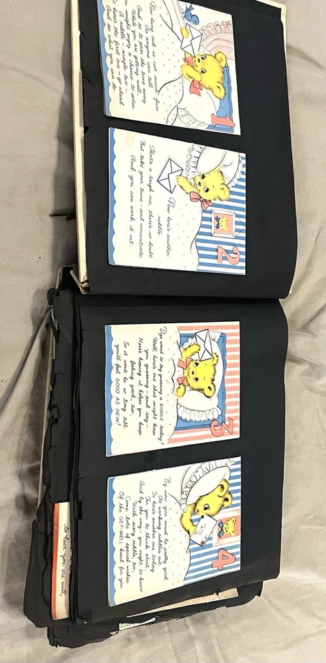 Álbum de recortes infantil vintage de principios de 1940’s, 107 tarjetas de felicitación, 15 cartas. Foto 4 de 4
