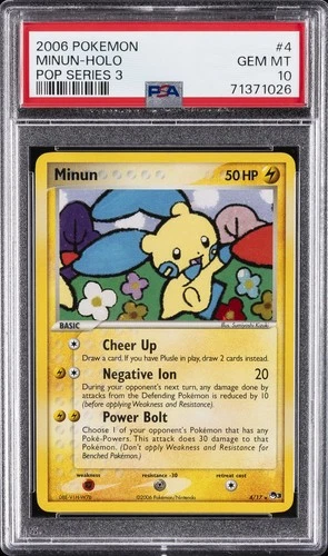 2006 POKEMON POP SERIES 3 #4 MINUN-HOLO PSA 10