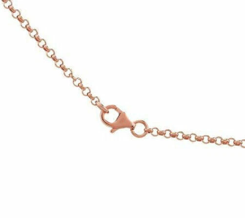 Collar Cadena Círculo Entrelazado Graduado Real Oro Rosa 14K 18" 20" Foto 3 de 4