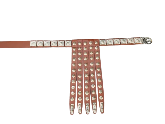 Cingulum de cuero romano, cinturón delantal con accesorios de latón pesado, cíngulo portátil Foto 3 de 4