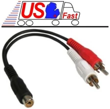 Lot50 6"inch RCA Y/T Splitter,1 Female~Dual Males, Audio/Video Cable/Cord/Wire