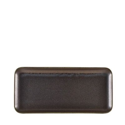 Terra Porzellan Aqua Schwarz Schmale Rechteckige Platte NR-PBK36 3er Pack