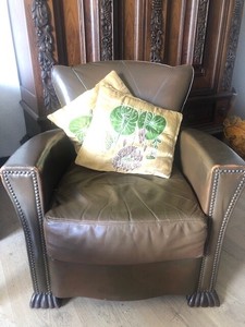 FAUTEUIL CLUB CUIR MARRON