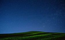 Landscape nature night grass stars hills low Custom Gaming Mat Desk
