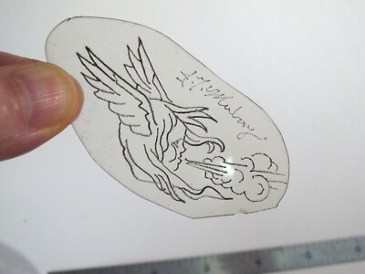 vtg 1960s 1970s Tattoo Flash acetate stencil Nike Goddess Cherub