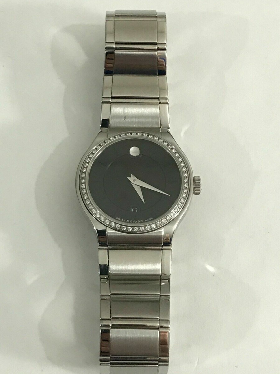$1995 Movado Women's 0606495 Quadro Round Silver Bracelet