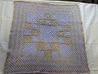 Hand Crochet Purple And Grey Moses Basket / Car Baby Blanket New