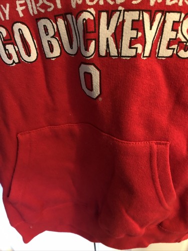 NCAA Ohio State OSU Buckeyes My First Words Kids 5/6 Hooded Sweatshirt - NEW!  - Picture 3 of 6