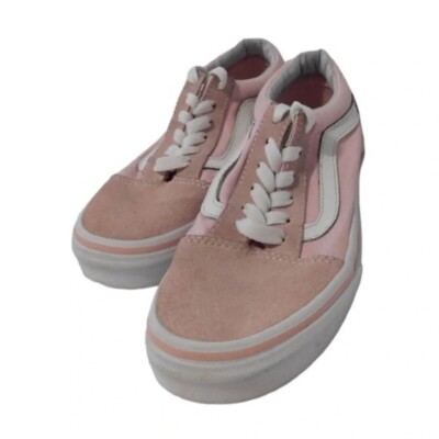 VANS Kids Pink and White Old Skool Sneakers