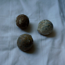 3 Musketenkugeln aus Blei, Napoleon