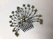 GORGEOUS GREEN RHINESTONES CRYSTALS LARGE METAL CLAW JEWELRY HAIR CLIP 4" NEW