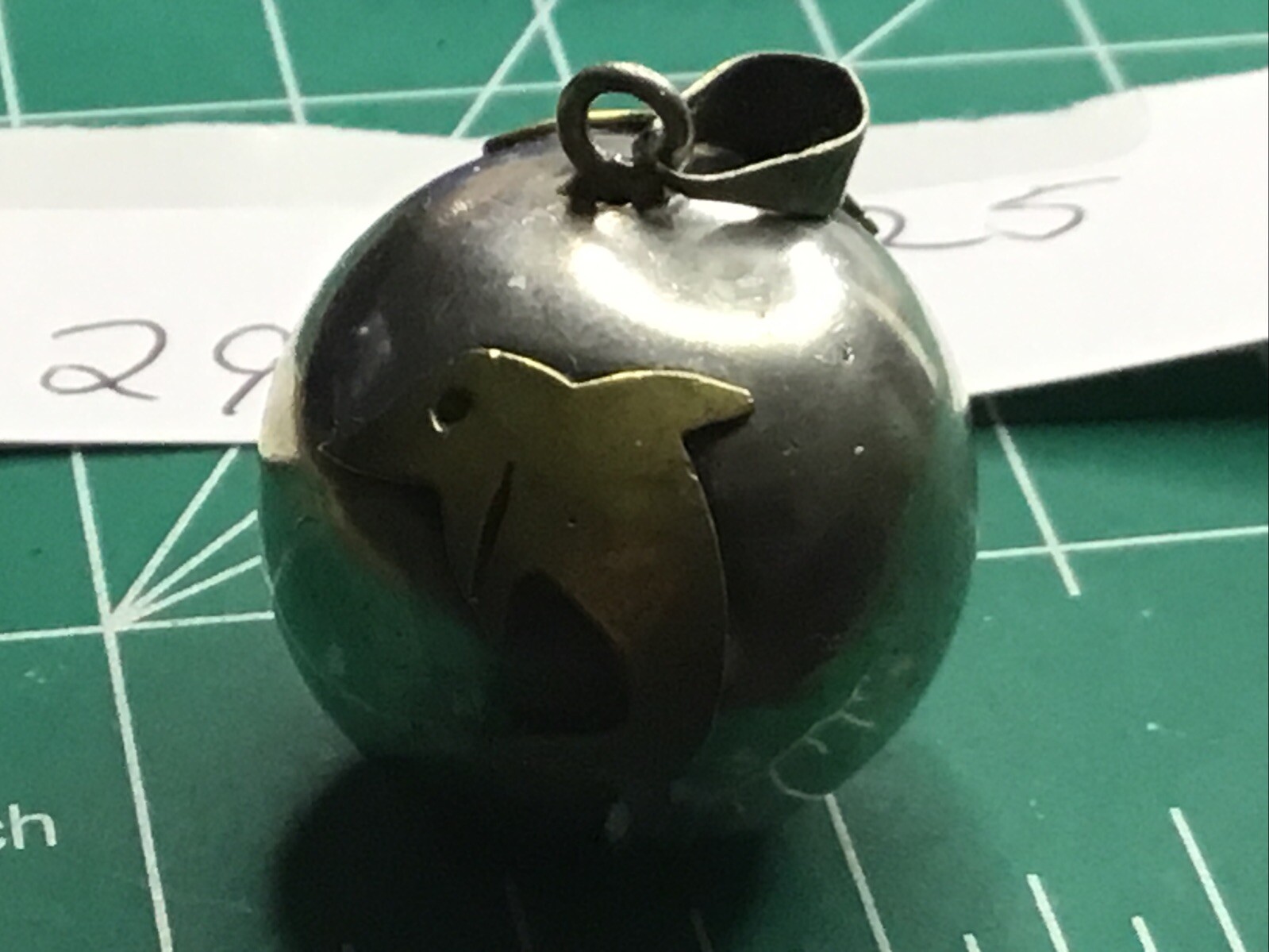 Solid Sterling Silver 3D Dolphin Chime Pendant Ji… - image 2